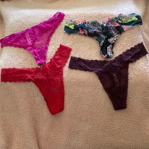 Lot of 4 Victoria’s Secret thong underwear.